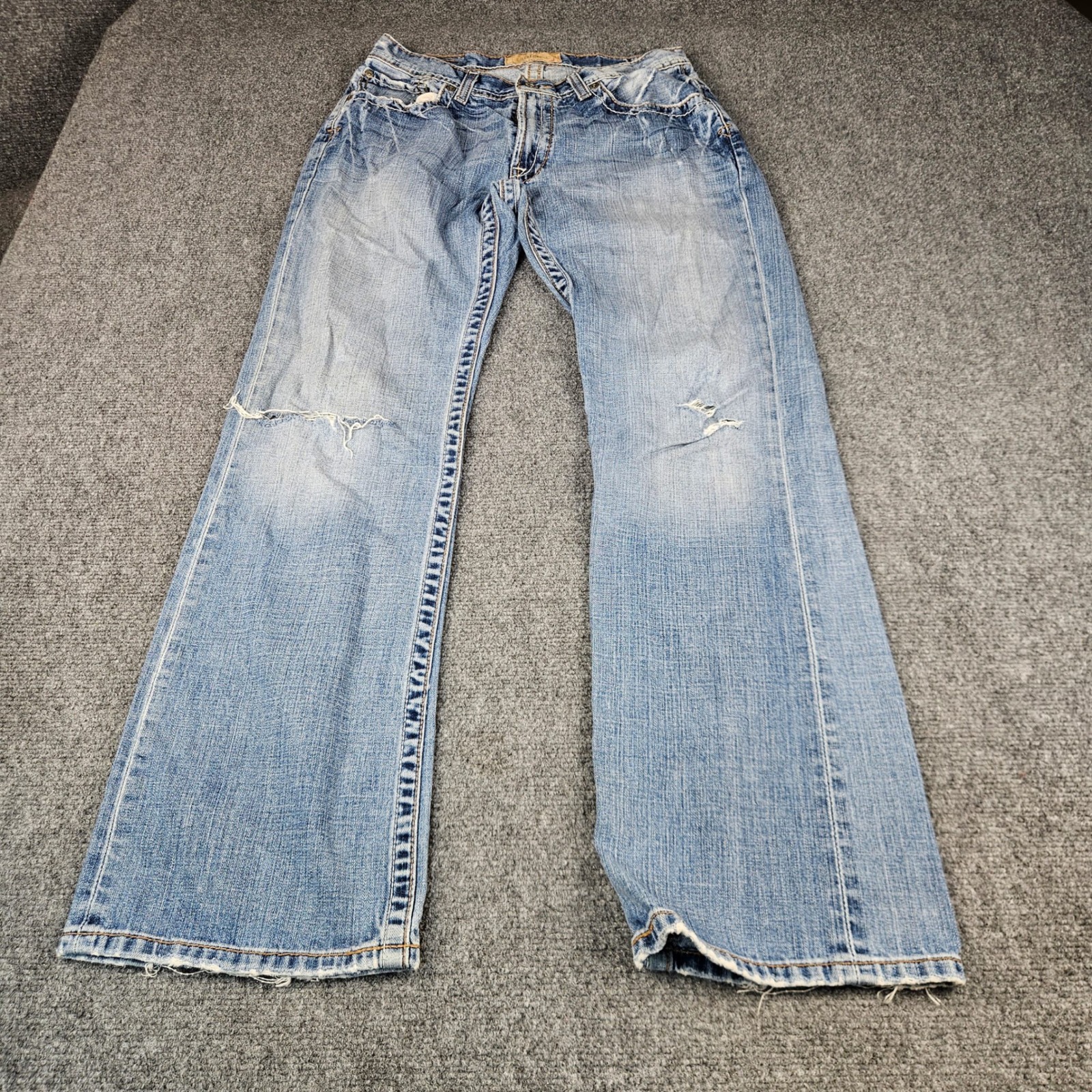 Bke Derek Bootcut Jeans Mens 30x32 Distressed Medium Wash Denim Relaxed Fit
